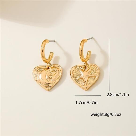 18K Gold-Plated Heart Earrings - Picture 5 of 5